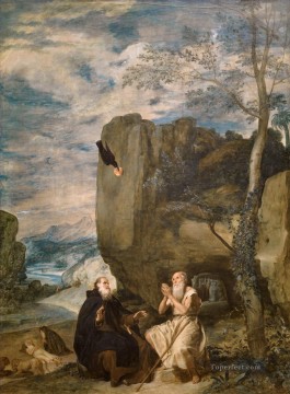 Diego Velazquez Painting - St Anthony Abbot and St Paul the Hermit Diego Velazquez
